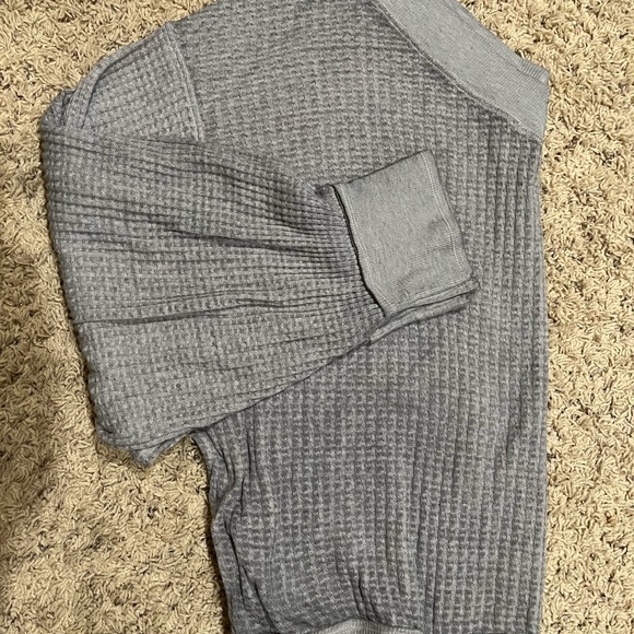 Free people baggy grey off the shoulder top - Picture 7 of 7